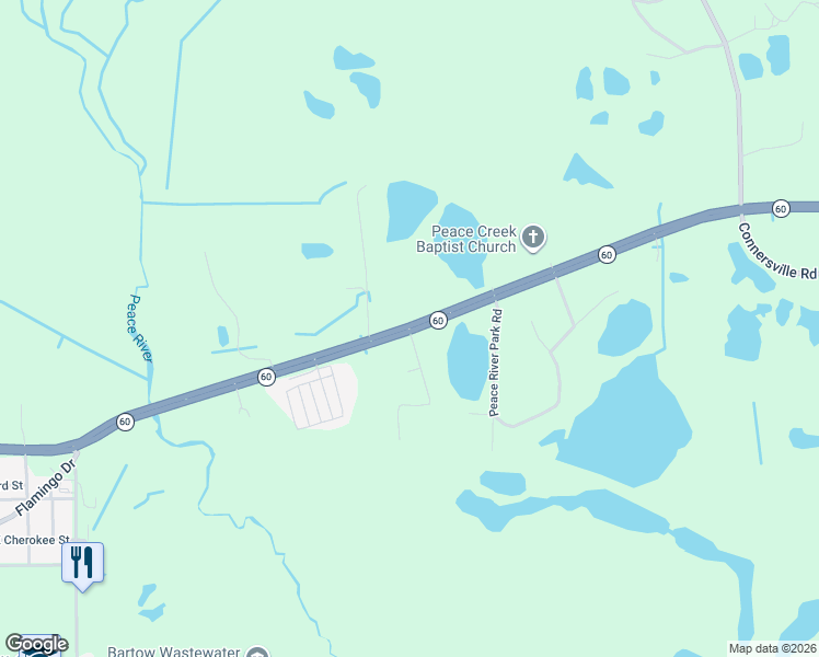 map of restaurants, bars, coffee shops, grocery stores, and more near 2835 Florida 60 in Bartow