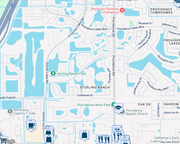 map of restaurants, bars, coffee shops, grocery stores, and more near 2042 Elk Spring Drive in Brandon