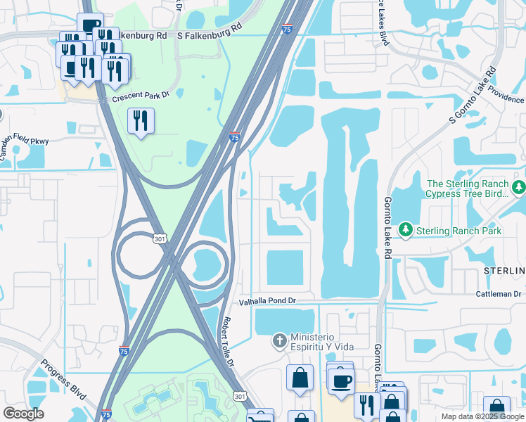 map of restaurants, bars, coffee shops, grocery stores, and more near 4616 Barnstead Drive in Riverview
