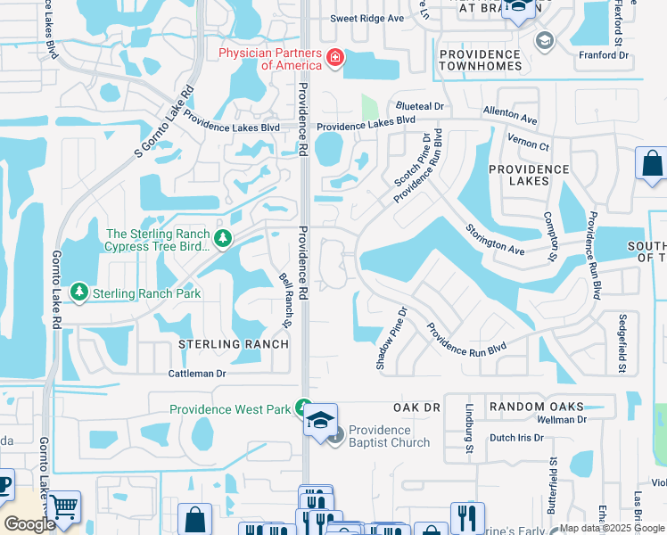 map of restaurants, bars, coffee shops, grocery stores, and more near 1814 Chapel Tree Circle in Brandon