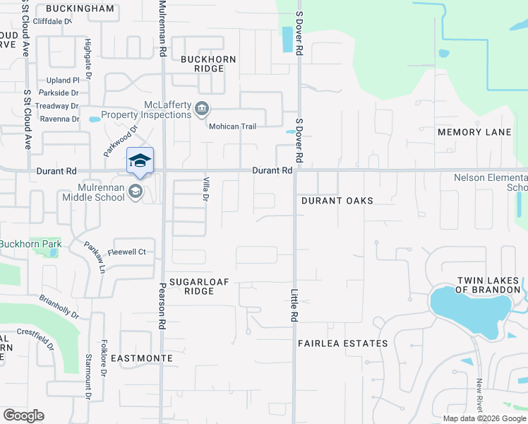 map of restaurants, bars, coffee shops, grocery stores, and more near 4562 Shoreleaf Loop in Valrico