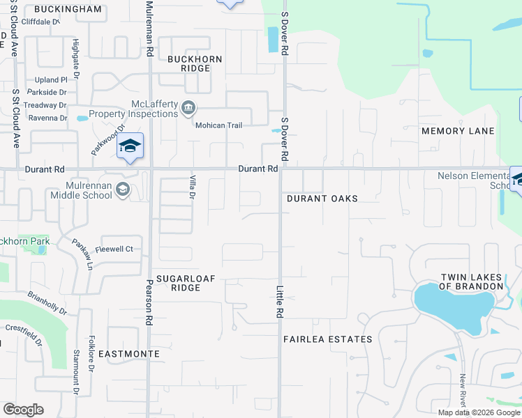 map of restaurants, bars, coffee shops, grocery stores, and more near 4562 Shoreleaf Loop in Valrico