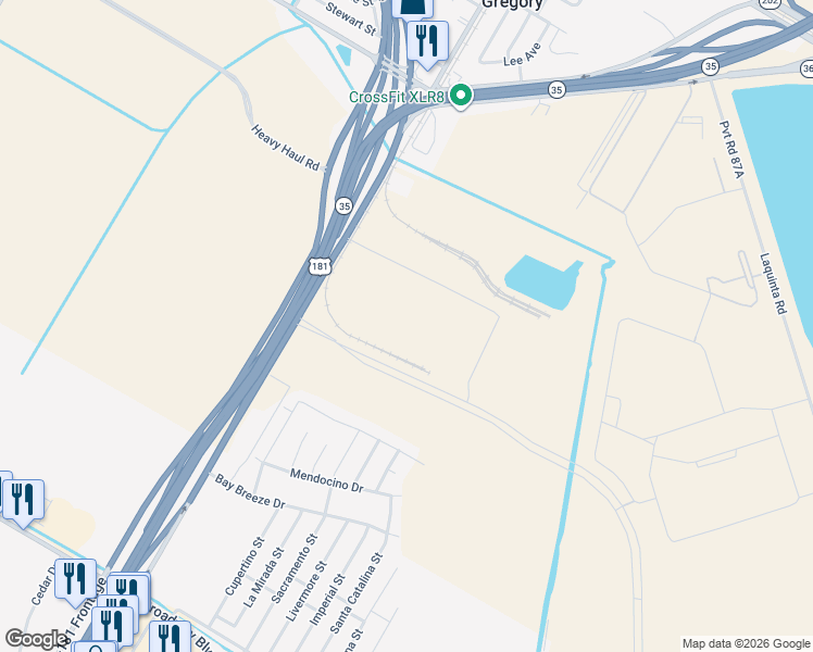 map of restaurants, bars, coffee shops, grocery stores, and more near 4832 U.S. 181 in Portland