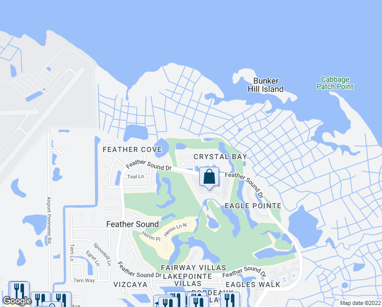 map of restaurants, bars, coffee shops, grocery stores, and more near 14820 Rue De Bayonne in Clearwater
