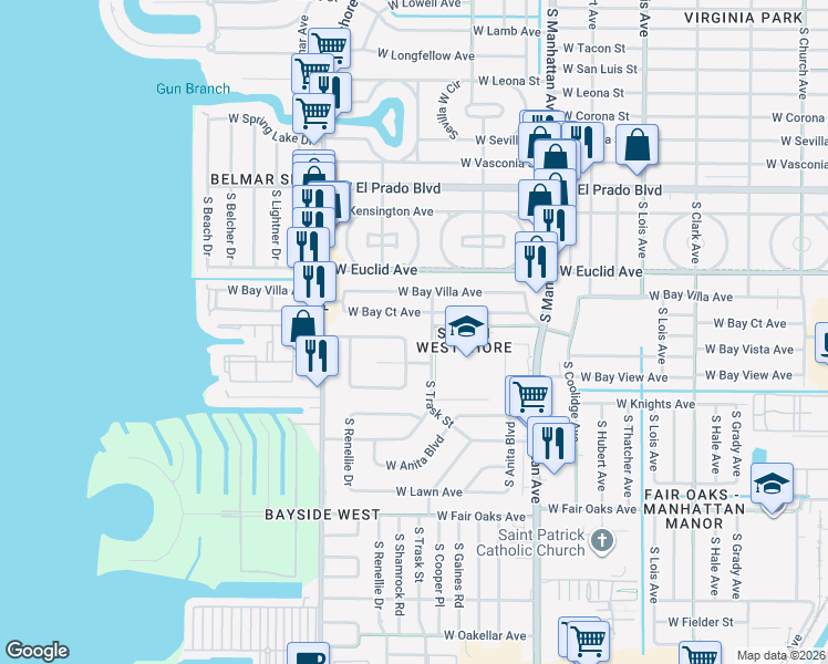 map of restaurants, bars, coffee shops, grocery stores, and more near 3915 South Trask Street in Tampa
