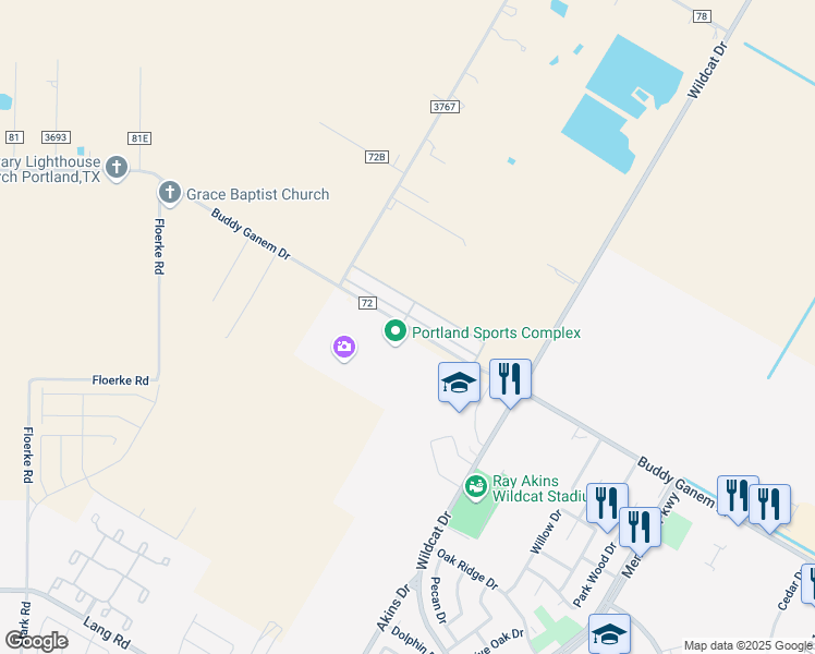 map of restaurants, bars, coffee shops, grocery stores, and more near 6744-6828 County Road 72 in Portland