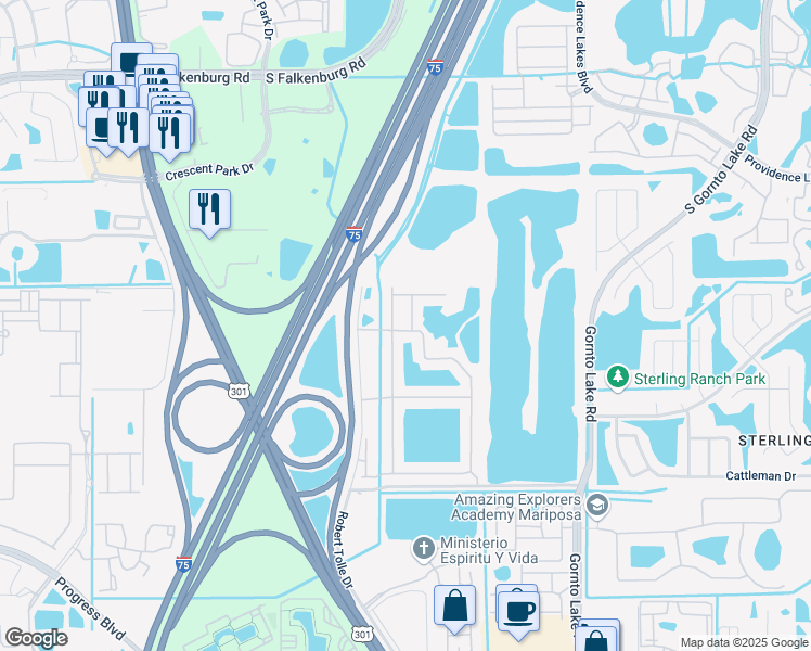 map of restaurants, bars, coffee shops, grocery stores, and more near 4509 Kennewick Place in Riverview