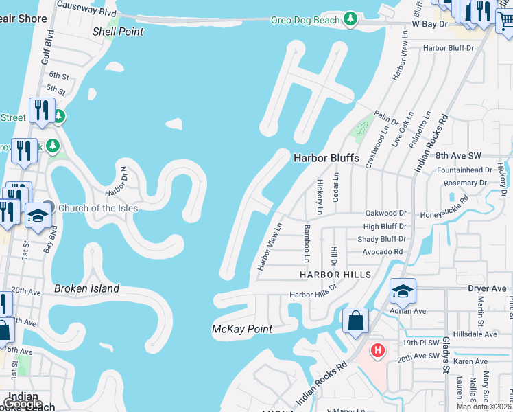map of restaurants, bars, coffee shops, grocery stores, and more near 908 Oakwood Drive in Largo