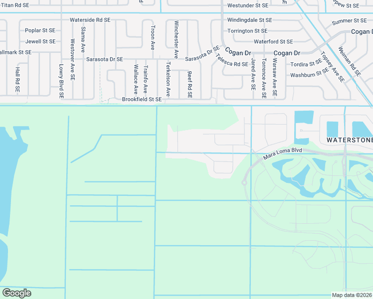 map of restaurants, bars, coffee shops, grocery stores, and more near 3201 San Miguel Avenue Southeast in Palm Bay