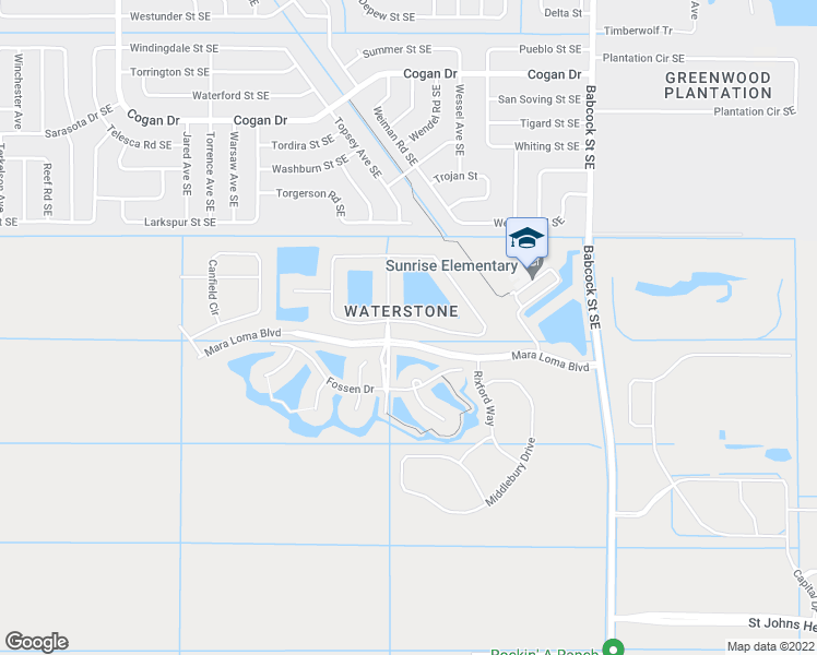map of restaurants, bars, coffee shops, grocery stores, and more near 1784 Dittmer Circle Southeast in Palm Bay