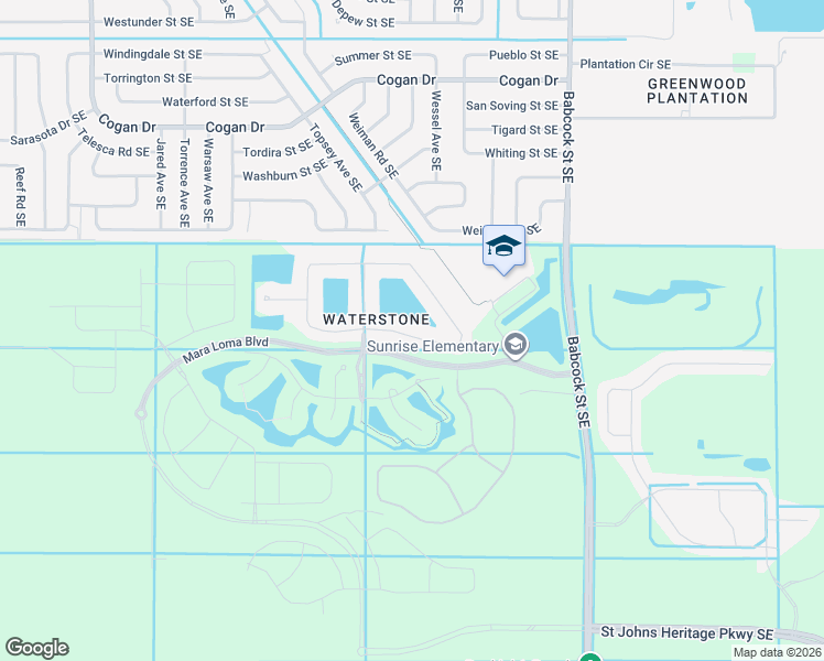 map of restaurants, bars, coffee shops, grocery stores, and more near 1759 Dittmer Circle Southeast in Palm Bay