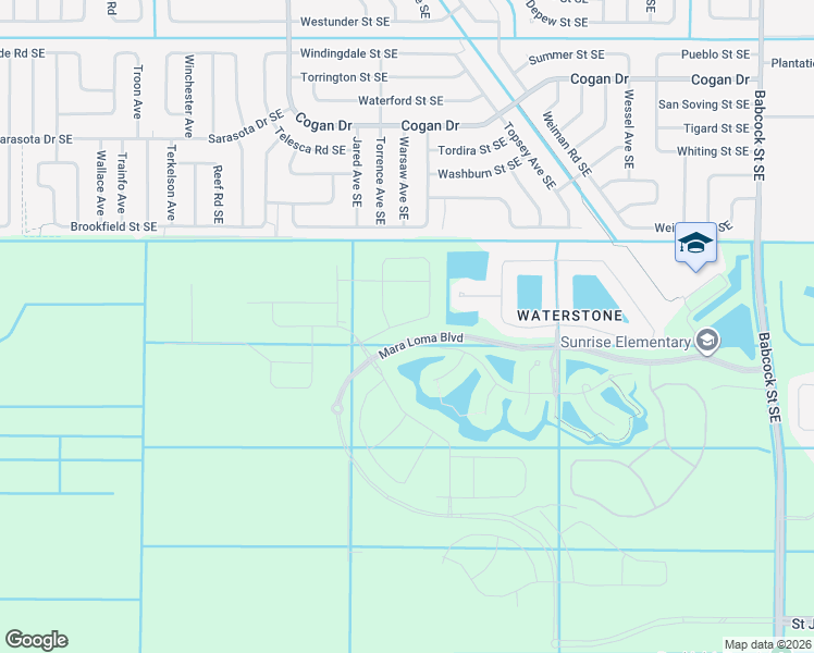 map of restaurants, bars, coffee shops, grocery stores, and more near 3482 Hyperion Way Southeast in Palm Bay