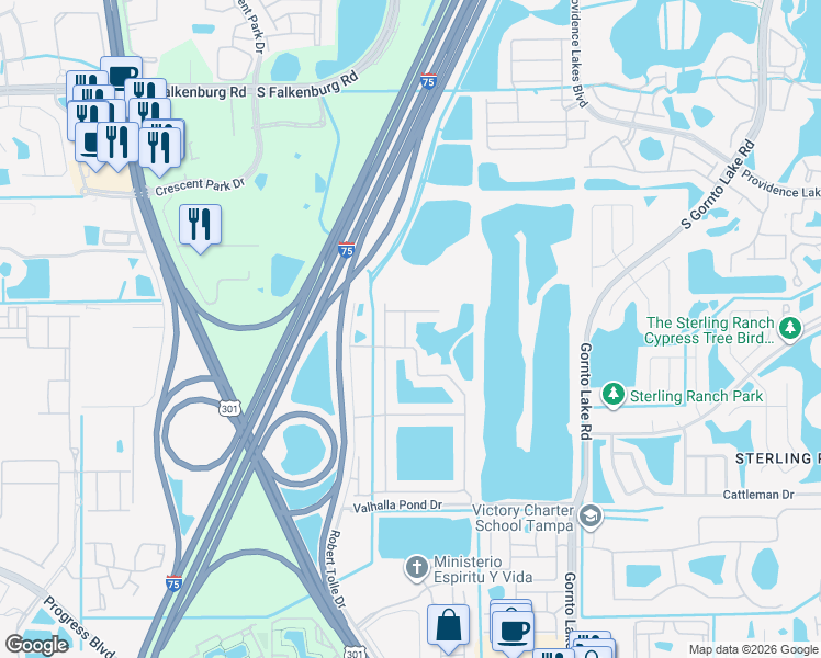 map of restaurants, bars, coffee shops, grocery stores, and more near 4509 Kennewick Place in Riverview