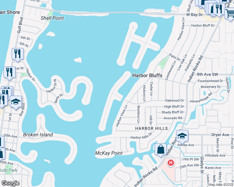 map of restaurants, bars, coffee shops, grocery stores, and more near 908 Oakwood Drive in Largo