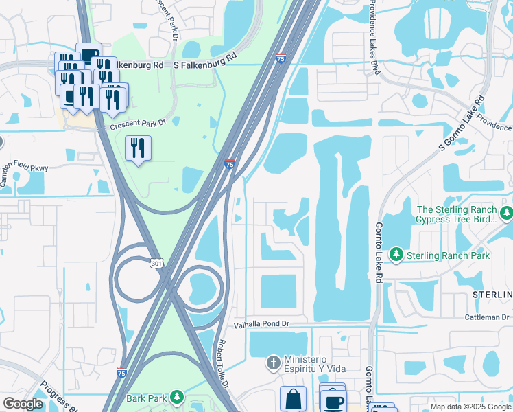 map of restaurants, bars, coffee shops, grocery stores, and more near 4509 Kennewick Place in Riverview