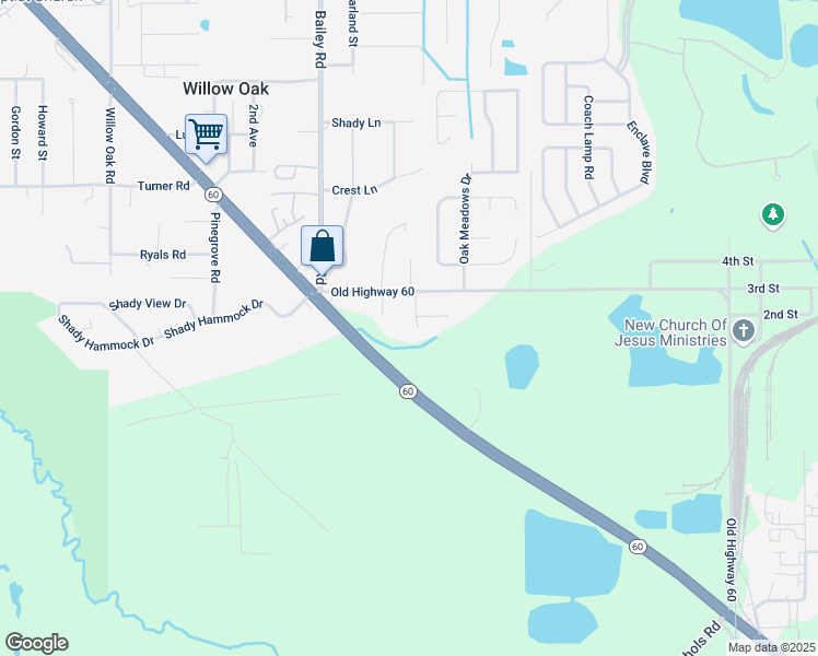 map of restaurants, bars, coffee shops, grocery stores, and more near 2807 Florida 60 in Mulberry