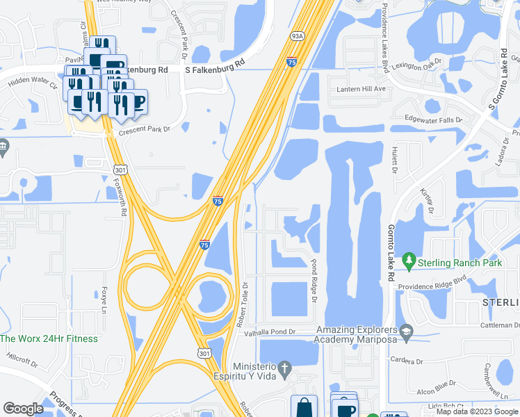 map of restaurants, bars, coffee shops, grocery stores, and more near 4411 Barnstead Drive in Riverview