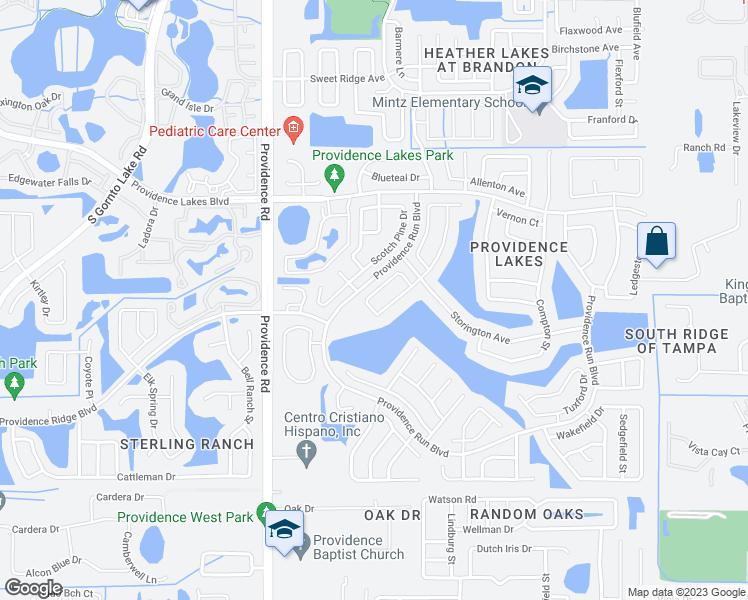map of restaurants, bars, coffee shops, grocery stores, and more near 1649 Portsmouth Lake Drive in Brandon