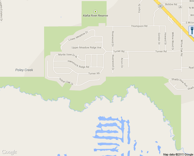 map of restaurants, bars, coffee shops, grocery stores, and more near 4817 Indian Oak Drive in Mulberry