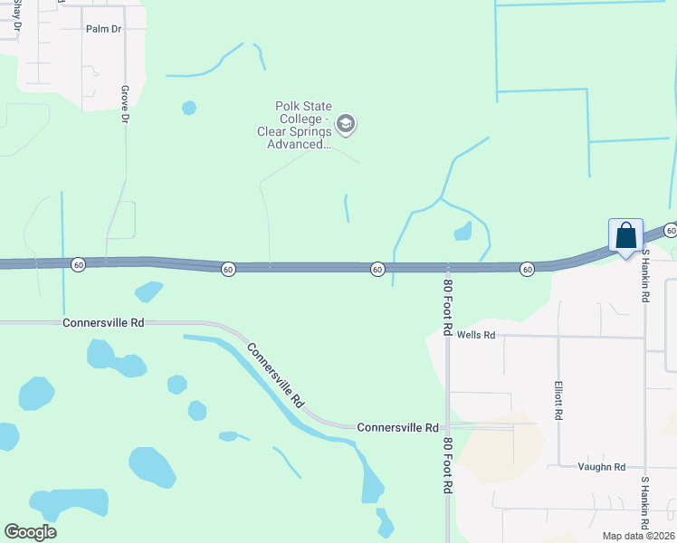 map of restaurants, bars, coffee shops, grocery stores, and more near 5061 Florida 60 in Bartow