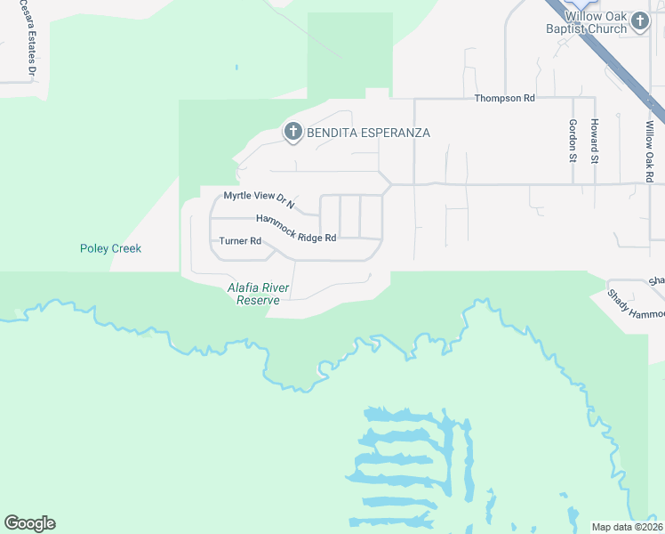 map of restaurants, bars, coffee shops, grocery stores, and more near 4688 Turner Road in Mulberry