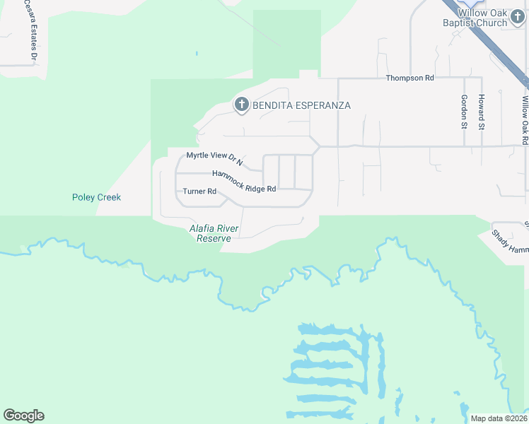 map of restaurants, bars, coffee shops, grocery stores, and more near 4688 Turner Road in Mulberry