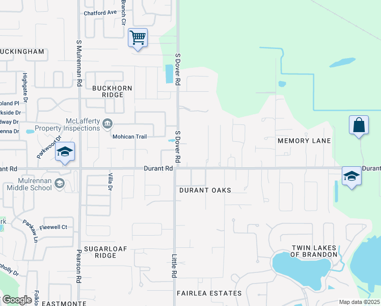 map of restaurants, bars, coffee shops, grocery stores, and more near 4730 Durant Road in Dover