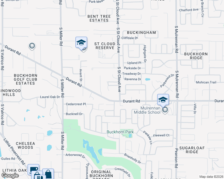 map of restaurants, bars, coffee shops, grocery stores, and more near 2802 Kimmi Tree Lane in Valrico