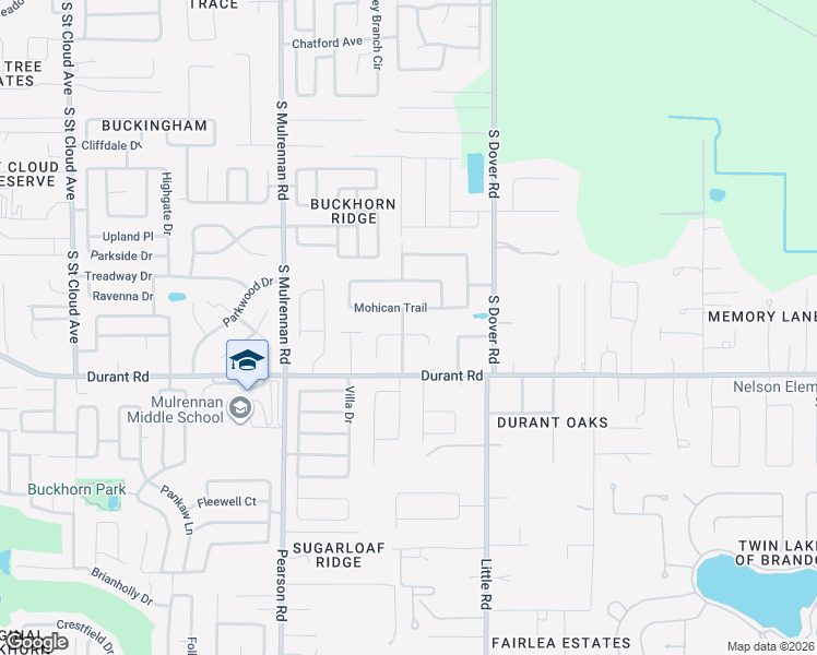 map of restaurants, bars, coffee shops, grocery stores, and more near 2204 Cherokee Road in Valrico