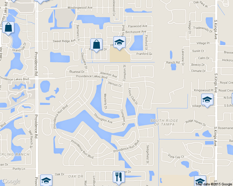 map of restaurants, bars, coffee shops, grocery stores, and more near 1510 Attleboro Lane in Brandon