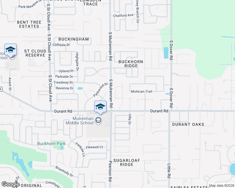 map of restaurants, bars, coffee shops, grocery stores, and more near 2212 Misty Ridge Lane in Valrico