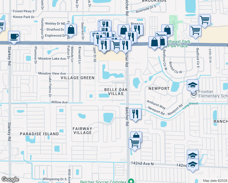 map of restaurants, bars, coffee shops, grocery stores, and more near 646 Capistrano Court in Largo