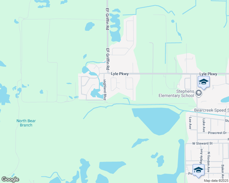 map of restaurants, bars, coffee shops, grocery stores, and more near 2020 Saddlewood Drive in Bartow