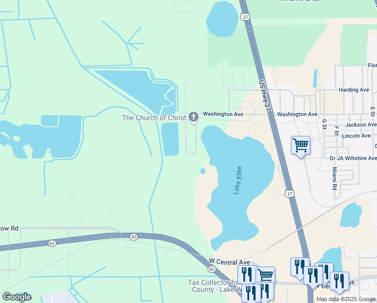 map of restaurants, bars, coffee shops, grocery stores, and more near 109 West Northside Drive in Lake Wales