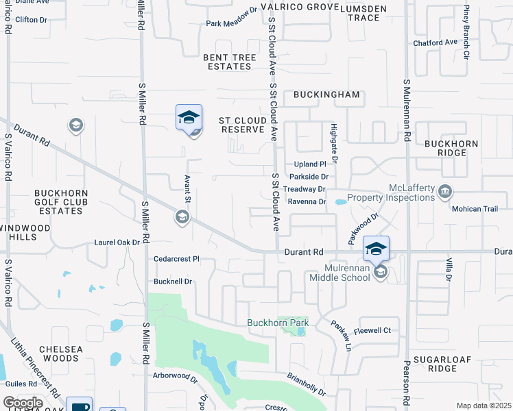 map of restaurants, bars, coffee shops, grocery stores, and more near 2804 Kimmi Tree Lane in Valrico