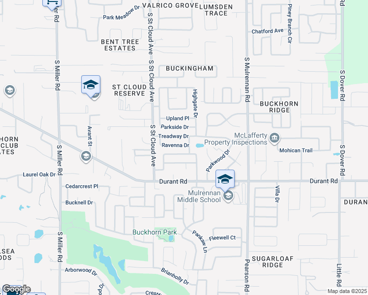 map of restaurants, bars, coffee shops, grocery stores, and more near 3823 Ravenna Drive in Valrico