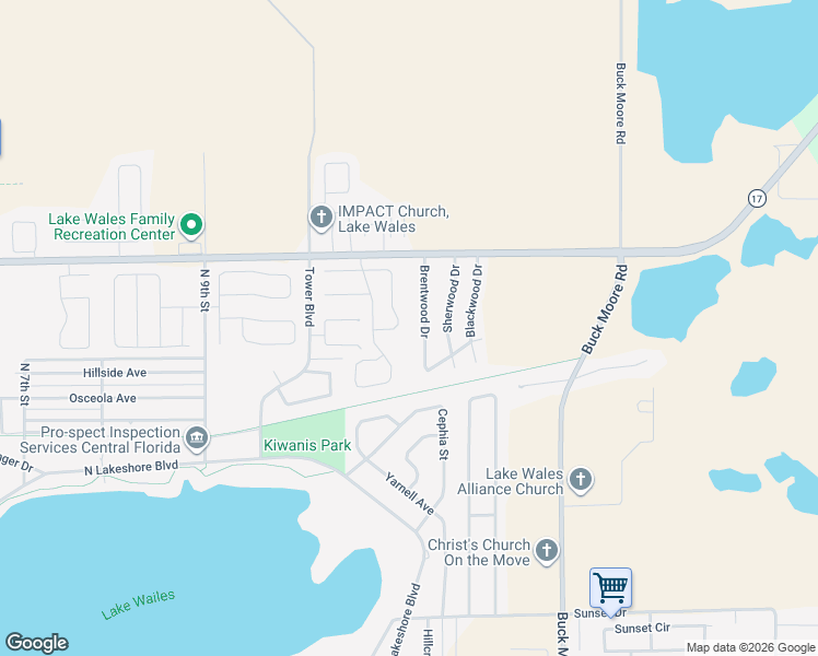 map of restaurants, bars, coffee shops, grocery stores, and more near 816 Chamberlain Loop in Lake Wales