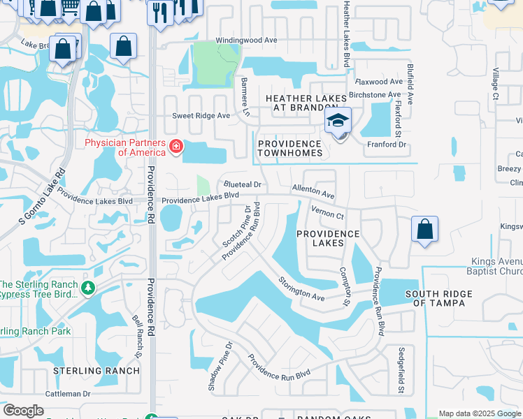 map of restaurants, bars, coffee shops, grocery stores, and more near 1529 Chepacket Street in Brandon