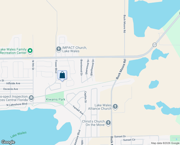 map of restaurants, bars, coffee shops, grocery stores, and more near 829 Blackwood Drive in Lake Wales