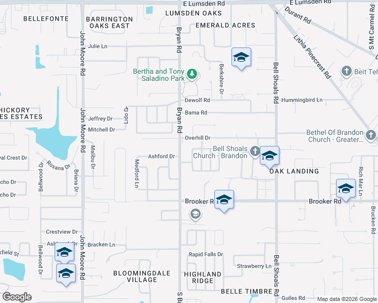map of restaurants, bars, coffee shops, grocery stores, and more near 708 Regent Circle North in Brandon