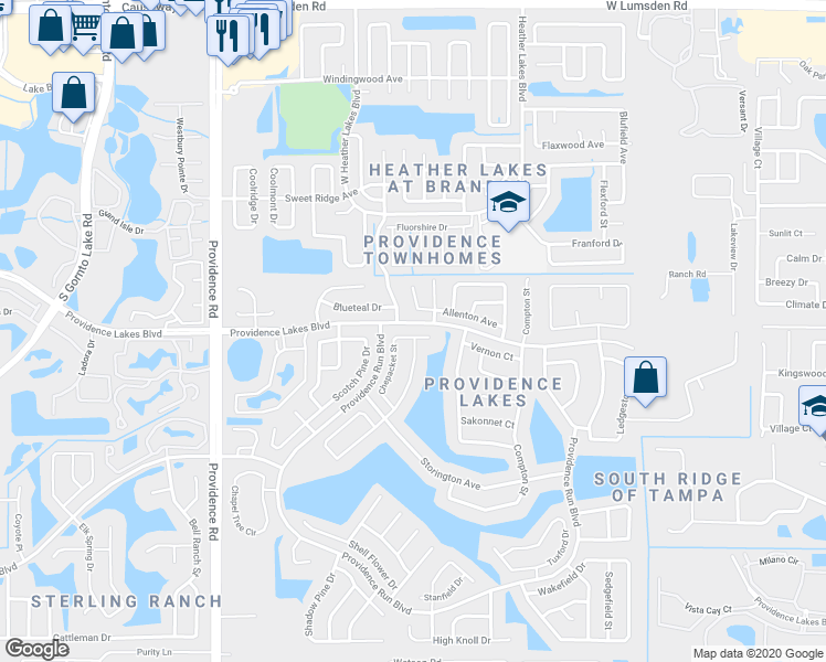 map of restaurants, bars, coffee shops, grocery stores, and more near 1513 Chepacket Street in Brandon