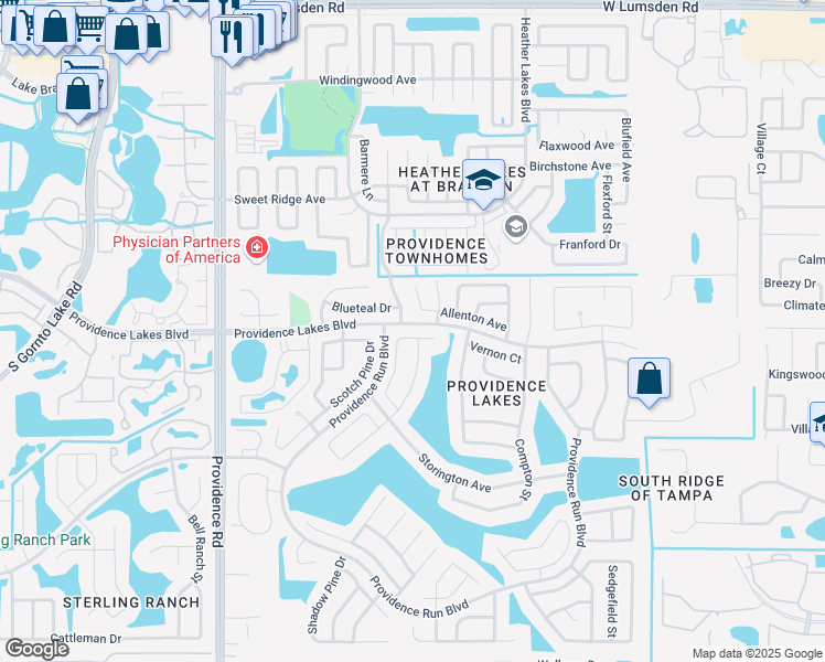 map of restaurants, bars, coffee shops, grocery stores, and more near 1515 Chepacket Street in Brandon