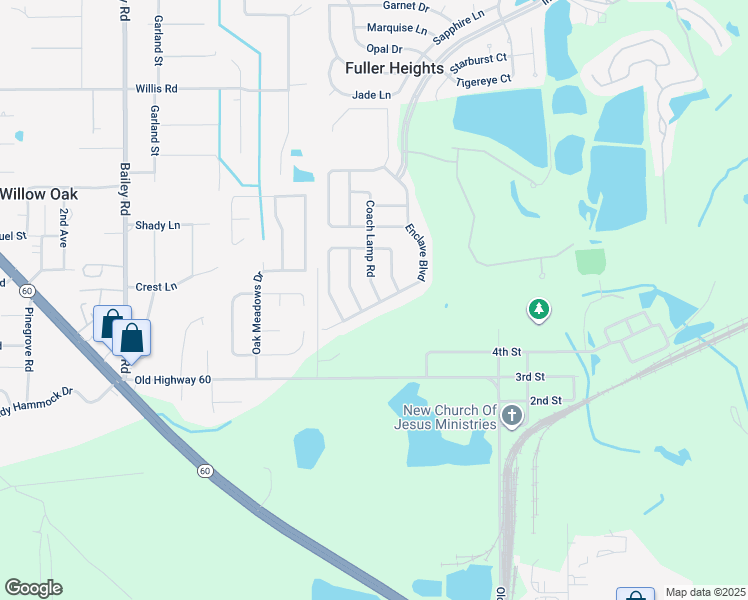 map of restaurants, bars, coffee shops, grocery stores, and more near 3220 Enclave Boulevard in Mulberry