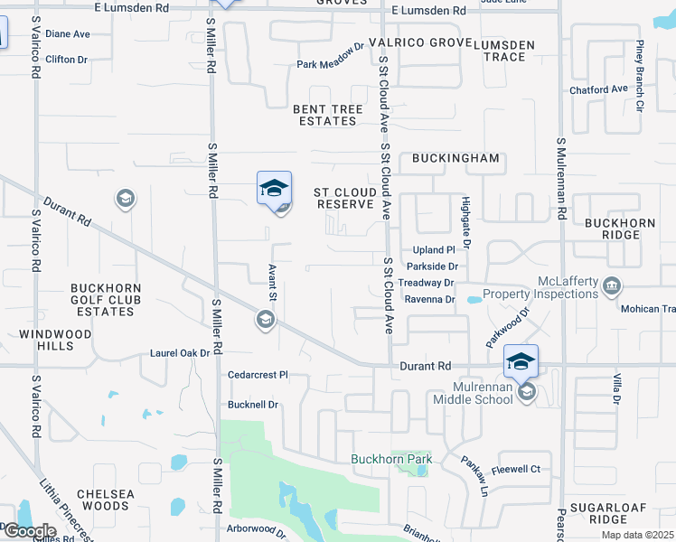 map of restaurants, bars, coffee shops, grocery stores, and more near 1902 Cimmaron Run Drive in Valrico