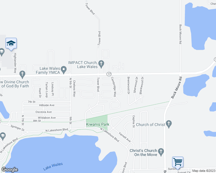 map of restaurants, bars, coffee shops, grocery stores, and more near 1424 Covington Court in Lake Wales