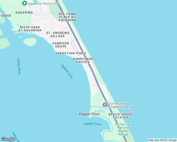 map of restaurants, bars, coffee shops, grocery stores, and more near 8010 South Highway A1A in Melbourne Beach