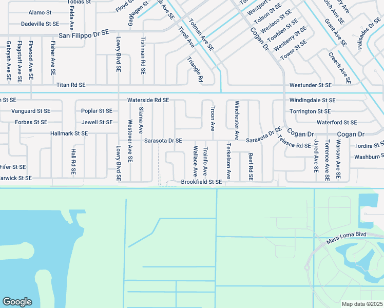 map of restaurants, bars, coffee shops, grocery stores, and more near 3232 Wallace Avenue in Palm Bay