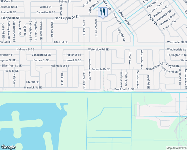 map of restaurants, bars, coffee shops, grocery stores, and more near 3211 Slama Avenue in Palm Bay