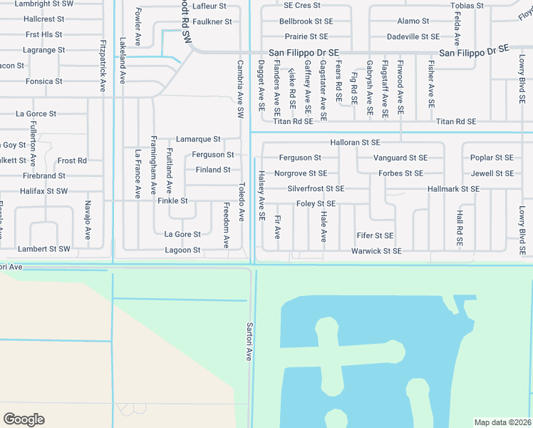 map of restaurants, bars, coffee shops, grocery stores, and more near 3218 Halsey Avenue Southeast in Palm Bay