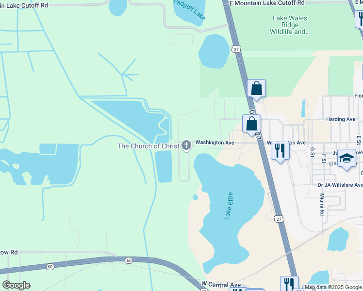 map of restaurants, bars, coffee shops, grocery stores, and more near 154 West Northside Drive in Lake Wales